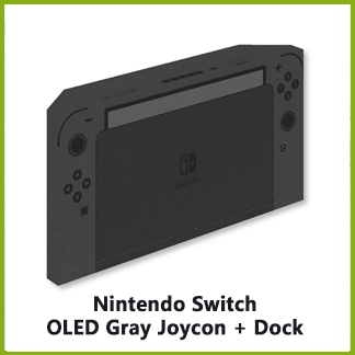 Nintendo Switch Dock w/OLED Console & Gray Joycon Dust Cover