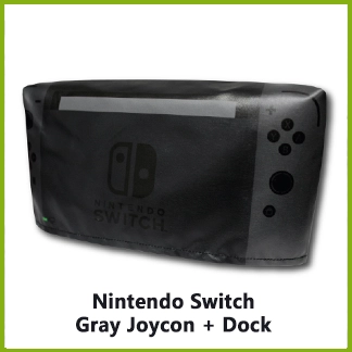 Nintendo Switch Dock w/Console & Gray Joycon Dust Cover