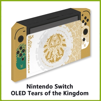 Nintendo Switch Dock w/Console & Zelda Tears of the Kingdom Dust Cover