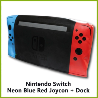 Nintendo Switch Dock w/Console & Red Blue Joycon Dust Cover